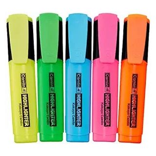 Camlin Office Highlighter Assorted Colors - Pack of 5