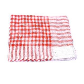 Checked cloth, Big (Red) (Pack of 12)